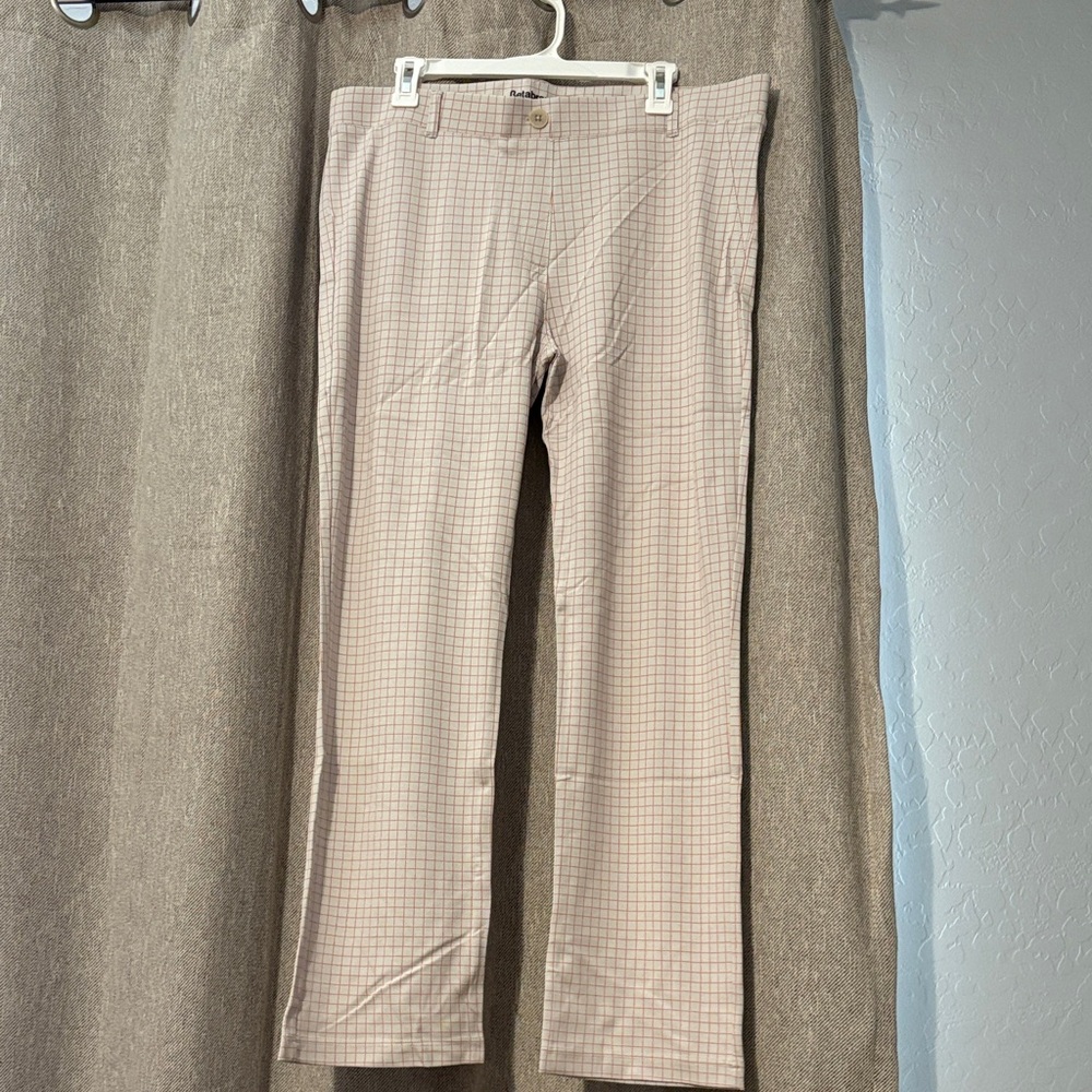Betabrand women’s straight leg 2 pocket checkered XXL petite dress yoga pants